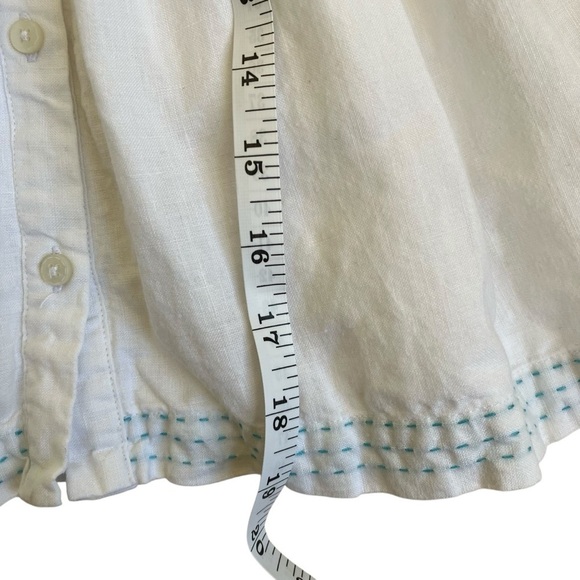 Janie And Jack 100% Linen Pickstitched Ruffled Dress White Party Summer 6-12 mo - Picture 13 of 15